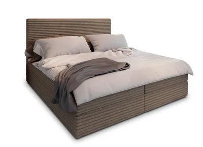 Produktbild von Masseno Boxspringbett PISA 140x200 cm Komplett-Set mit Bonell Matratze und Topper, Polsterbett mit Bettkästen -Beige, TILIA 17