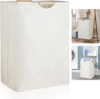 Imagen del producto de Cesta de ropa plegable, estrecha, de 53 x 39 x 27 cm, para el baño
