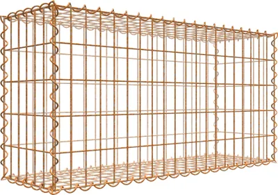 Produktbild von Rostige Gabione 100 cm x 50 cm x 30 cm (L x H x T), Maschenweite 5 cm x 10 cm, Spirale