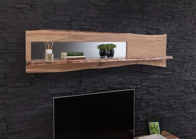 Produktbild von MASSIVMOEBEL24 Wandregal Akazie 191x22x38 natur lackiert PURE ACACIA #104