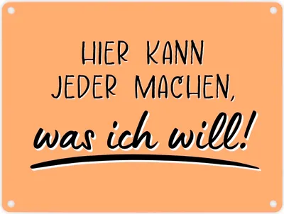 Produktbild von Meine Regeln Metallschild in 15x20 cm mit Spruch Hier kann jeder machen, was
