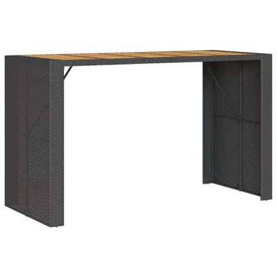 Obrázek produktu pro Zahradní barový stůl s akáciovou deskou černý 185 x 80 x 110 cm