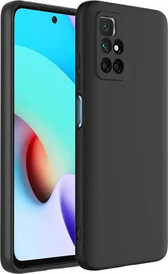 A black silicone phone case is shown next to a smartphone.