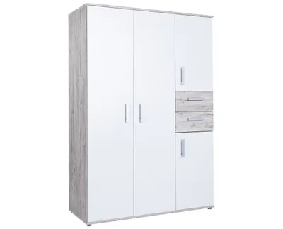 Produktbild von Kleiderschrank Bente 4-türig Weiß / Eiche Sand