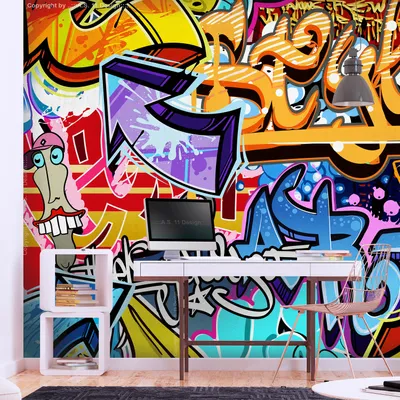 Produktbild von Vlies Fototapete Graffiti 400x280 cm Tapeten Wandtapete XXL Mural Street Art Straßenkunst bunt m-C-10008-a-a