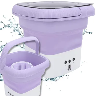 Zdjęcie produktu dla Pralka przenośna mini składana turystyczna 6,5 l z wirowaniem do bielizny podróżna do kampera automatyczna
