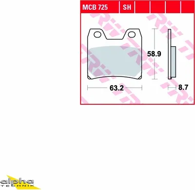 Produktbild von TRW Bremsbelagsatz MCB725SH FZS1000 Fazer RN06