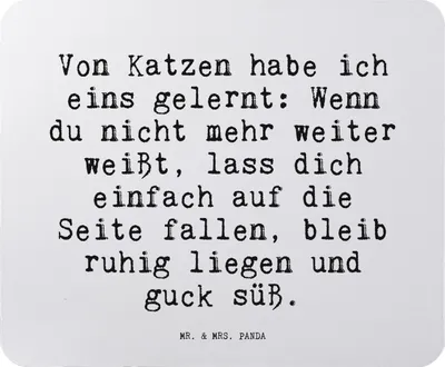 Produktbild von Mr. & Mrs. Panda Mauspad Von Katzen habe ich... - Aquarellblau - Geschenk, Stubentiger, Mouse Pad, süß, Spruch Sprüche Weisheiten Zitate Lustig Weisheit Worte, Mousepad