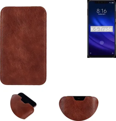Produktbild von K-S-Trade Schutzhülle Handyhülle kompatibel mit Xiaomi Mi 8 Pro Handytasche Kunstleder Sleeve in braun