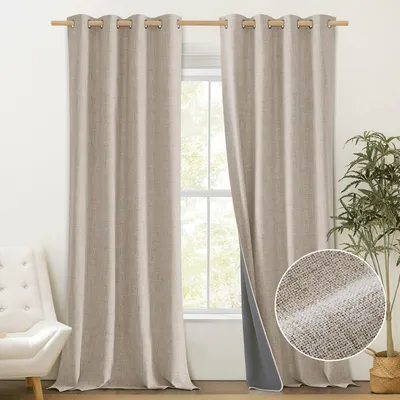 Produktbild von Verdunkelungsvorhänge 100% - 2 Stück - Linnenlook - 132 x 245 cm - Thermobehandlung