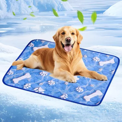 Produktbild von Kühlmatte für Hunde und Katzen, selbstkühlend, 100x70 cm, waschbar, für Zuhause und unterwegs