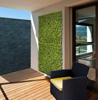 Image de Panneau décoratif synthétique Buxus - Vert - 1x1m