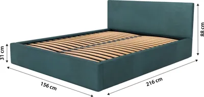 Produktbild von Muralo POLSTERBETT für Schlafzimmer Polsterbett mit Bettkasten Bett mit Polsterkopfteil Doppelbett 140x200 Bett mit Stauraum Türkis