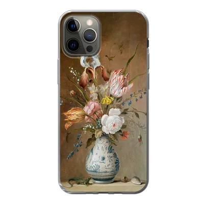 Produktbild von MuchoWow® Handyhülle Schutzhülle Hülle für iPhone 13 Pro Stilleben mit Blumen - Balthasar van der Ast - Alte Meister Silikon Softcase Handy Hülle - Handy-Tasche