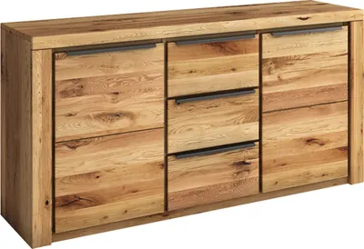 Produktbild von Sideboard - Eiche massiv - Eiche Nachbildung - 160 x 80 cm - 2 Türen - 3 Schubladen