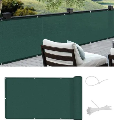 Produktbild von Famanu Balkonschirm Sichtschutz - 90 x 600 cm, dunkelgrün