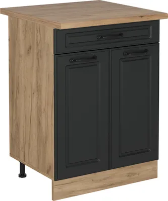 Produktbild von Küchenunterschrank Vicco R-Line Anthrazit Landhaus 60 cm mit Schublade, AP Eiche, Model 53672