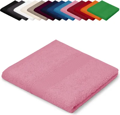 Produktbild von Saunatuch XXL 100x200 cm Saunalaken Strandtuch Saunahandtuch 100% Baumwolle Badelaken, Farbe: Rosa