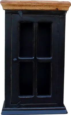 Produktbild von SIT Möbel Hängeschrank | 1 Tür | Mango + MDF | schwarz mit honigfarbiger Deckplatte | B 44 x T 20 x H 70 cm | 05802-11 | Serie CORSICA