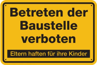 Produktbild von Dreifke® Baustellenschild, Betreten der Baustelle verboten, Eltern haften - g...