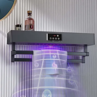 Produktbild von Sušák ručníků s UV sterilizátorem, do koupelny nebo kuchyně, nástěnný, 60 cm, 450 W, ElectricSun Standard Grey
