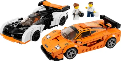 Produktbild von LEGO 76918 Speed Champions McLaren Solus GT & McLaren F1 LM, 2 ikonische Rennwagen Spielzeuge, Hypercar Modellbausatz, Auto-Sammlerstück 2023 Set