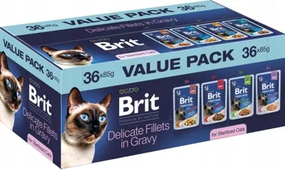 Obrázok produktu pre Brit Delicate mokré krmivo pre mačky filety v omáčke pre sterilizované mačky 36 x 85 g