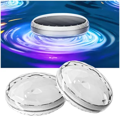 Solar-Poolbeleuchtung, schwarz, 2 LEDs, wasserdicht