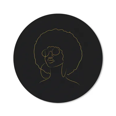 Produktbild von MuchoWow® Mauspad Mousepad Frau - Brille - Gold - Schwarz 40x40 cm - Mousepads - Maus Mat - Pad - Mausunterlage - Schreibtisch Accessoires