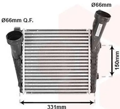 Produktbild von VAN WEZEL 58004235 Ladeluftkühler LLK für VW Touareg (7LA, 7L6, 7L7) Turbo Intercooler