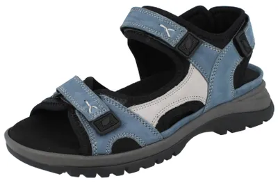 Produktbild von WALDLÄUFER H-Sora Damen Sandale blau schwarz grau Nubukleder Textil - Größe: UK 4,5