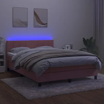 Produktbild von Maison Exclusive - Boxspringbett mit Matratze & LED Rosa 140x200 cm Samt