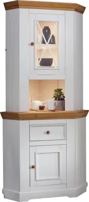 Produktbild von Buffet "WZ-0133" aus Kiefer massiv in weiß mit einer Schublade und 2 Türen. Abmessungen (BxHxT) 103x214x69 cm