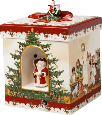 Produktbild von Villeroy & Boch Christmas Toys Geschenkpaket eckig Kinder mit Spieluhr We wish you a merry Christmas 21,5 cm