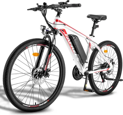 Produktbild von Elektrofahrrad Pannensichere Reifen 26 Zoll Rostfreie Aluminiumlegierung bis zu 80 - 100 km Wasserdicht IP54 E-Bike mit 21 Gang, Weiß