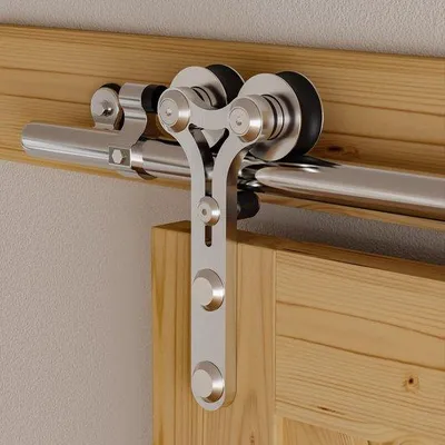 Immagine prodotto di Azomor: sistema completo di porte scorrevoli in acciaio inossidabile per porte in legno larghe fino a 100 cm