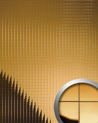 Immagine prodotto di Wallface 10582 M-Style design wall panel pannello murale mosaico metallico autoadesivo riflettente oro | 0,96 Qm
