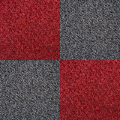 Immagine prodotto di MonsterShop - 40 piastrelle di moquette, 50 x 50 cm, per 10 m², nei colori rosso fuoco e nero carbone