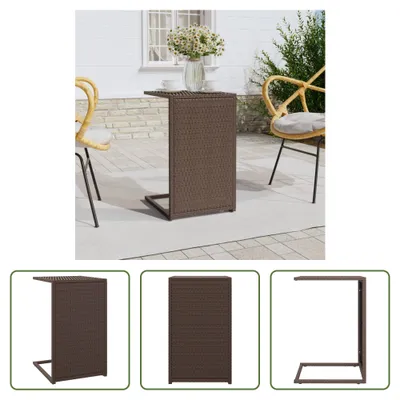 Immagine prodotto di The Living Store C-Tisch Braun 40x35x60 cm Poly Rattan
