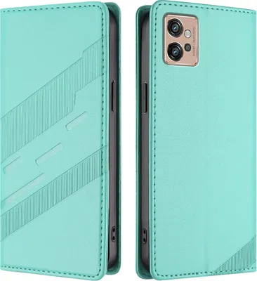 Immagine prodotto di Custodia per Motorola Moto G32, custodia a portafoglio in Finto cuoio con slot per schede e funzione stand Türkis