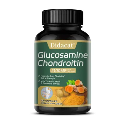 Image de Glucosamine, chondroïtine, curcuma et MSM (2100 mg) – Soutien articulaire