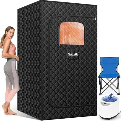 Obrázek produktu pro Přenosná parní sauna pro domácí použití – saunový stan s parním generátorem o objemu 2,6 l a 9 úrovněmi
