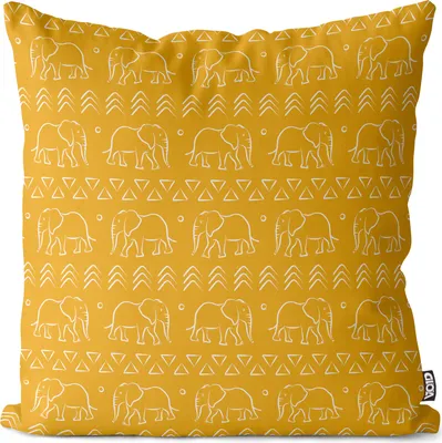 Produktbild von VOID Afrika Tribal Muster Elefanten Gelb Kissenbezug Kissenhülle sofa couch wohnzimmer dekoration wasserfest Outdoor Garten Kissen bezug deko