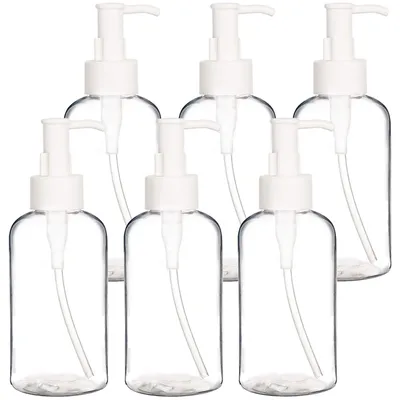 Image de Lot de 6 flacons à pompe rechargeables en plastique, 250 ml (transparents)