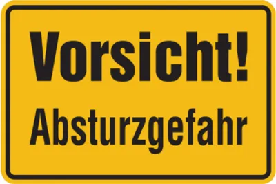 Produktbild von Dreifke® Hinweisschild, Vorsicht! Absturzgefahr, 200x300mm, Alu geprägt, Alu ...
