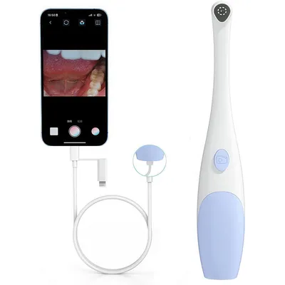 Produktbild von 3MP Dental Endoskop Kamera , 2-in-1 Mundspiegel & USBInspektionskamera, 6 LED, wasserdicht, 70° Sicht, für Handy & PC, sofort einsatzbereit