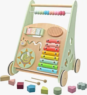 Immagine prodotto di Passeggino in legno - Passeggino per bambini | 38 x 32 x 46 cm | Verde