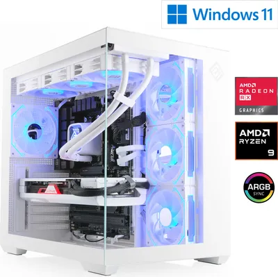 Produktbild von Gaming PC M12700H / AMD Ryzen 9 9950X3D, 16x 4300 MHz / AMD RX9070XT / 64 Go DDR5 RAM / M.2 SSD 4000 GB - Windows 11 Home