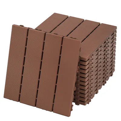 Produktbild von JOIEYOU Terrassenfliesen 30x30 cm Balkon Bodenbelag Balkonfliesen mit Klicksystem Wetterfest in Holzoptik Klickfliesen Terassenboden Fliesen für Balkon & Terrasse, Braun