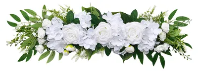 Produktbild von Künstliche Rosengirlande als Türhänger für Valentinstagsdekoration, Kunststoff-Hochzeitsbogenblumen, Stuhllehnendekoration, für drinnen und draußen